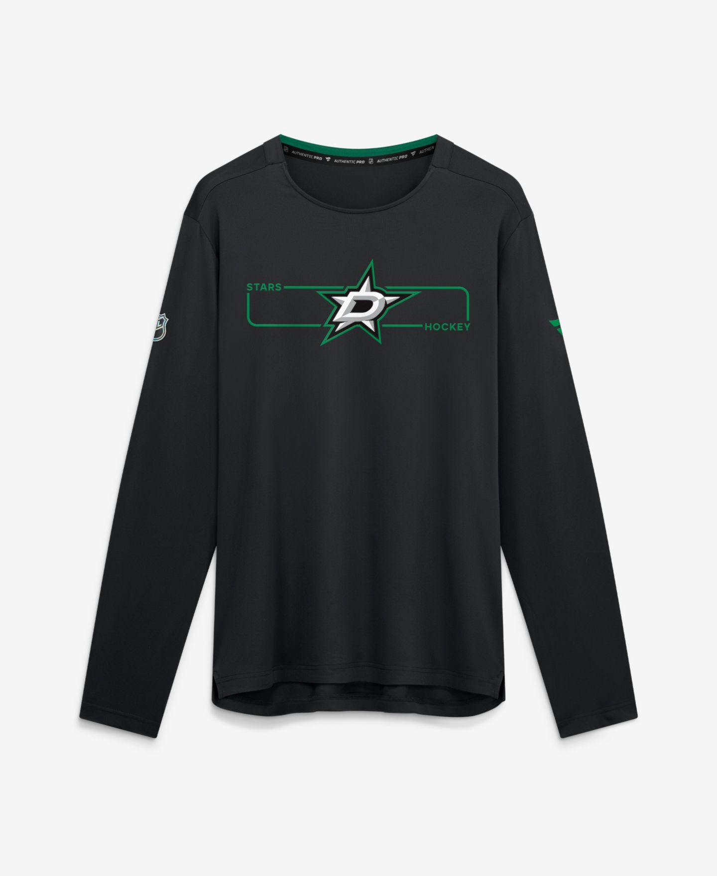 Мужская футболка Fanatics Black Dallas Stars Authentic Pro Rink Tech Long Sleeve — фото 1