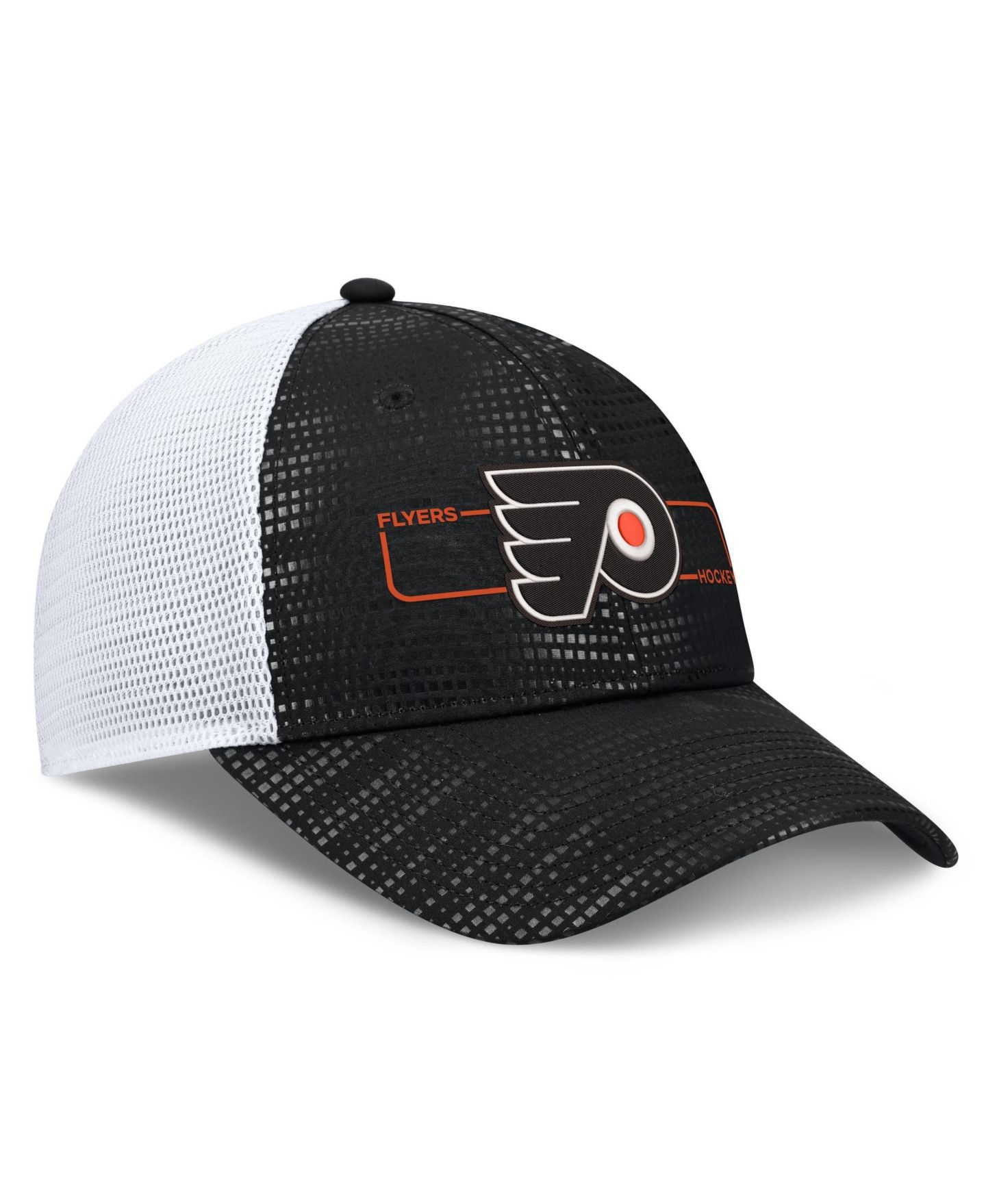 Мужская кепка Fanatics Black Philadelphia Flyers Authentic Pro Rink Boxed Logo Trucker Hat — фото 3