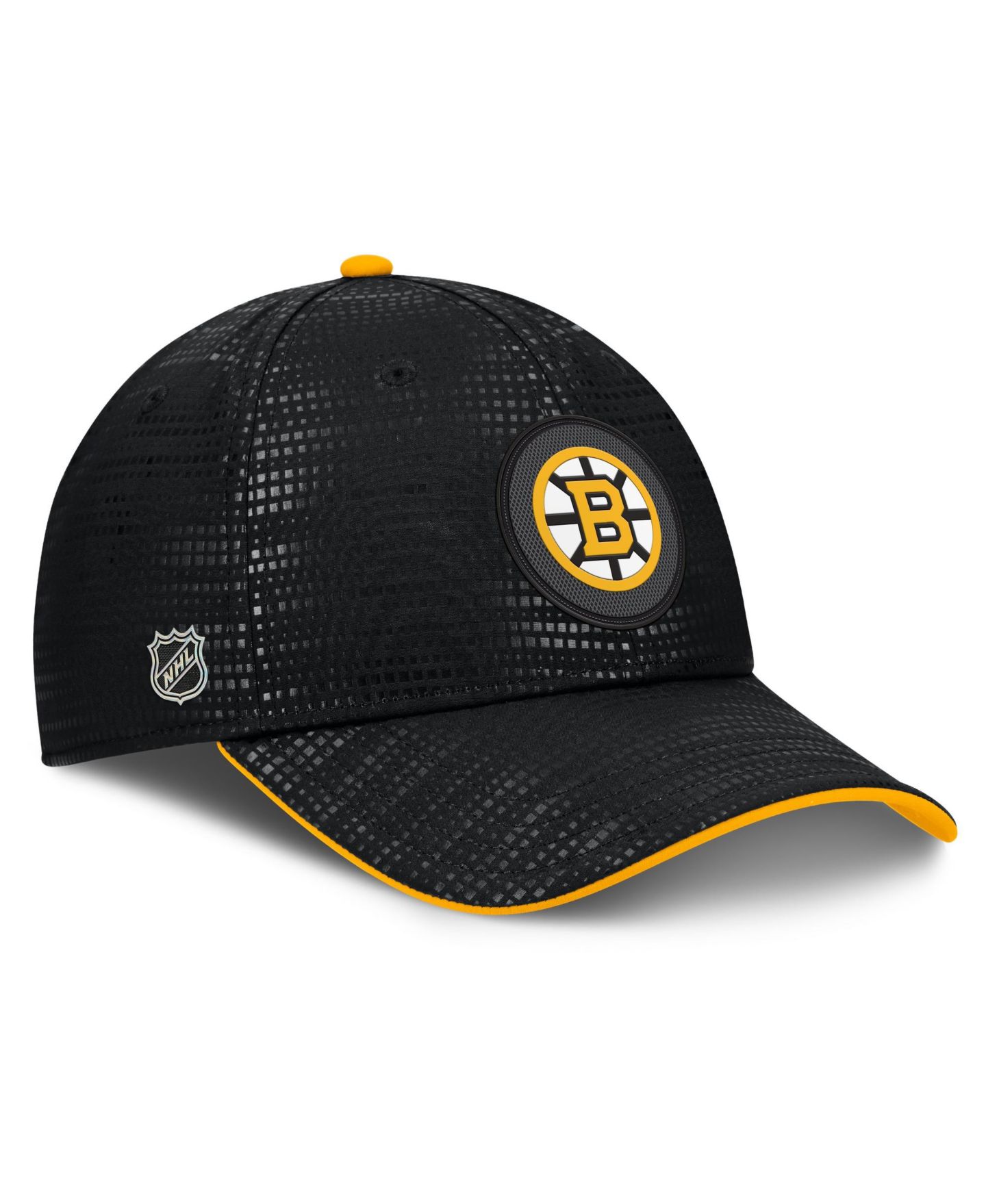Мужской головной убор Fanatics Black Boston Bruins Authentic Pro Rink Debossed Stretch Fit Hat — фото 3