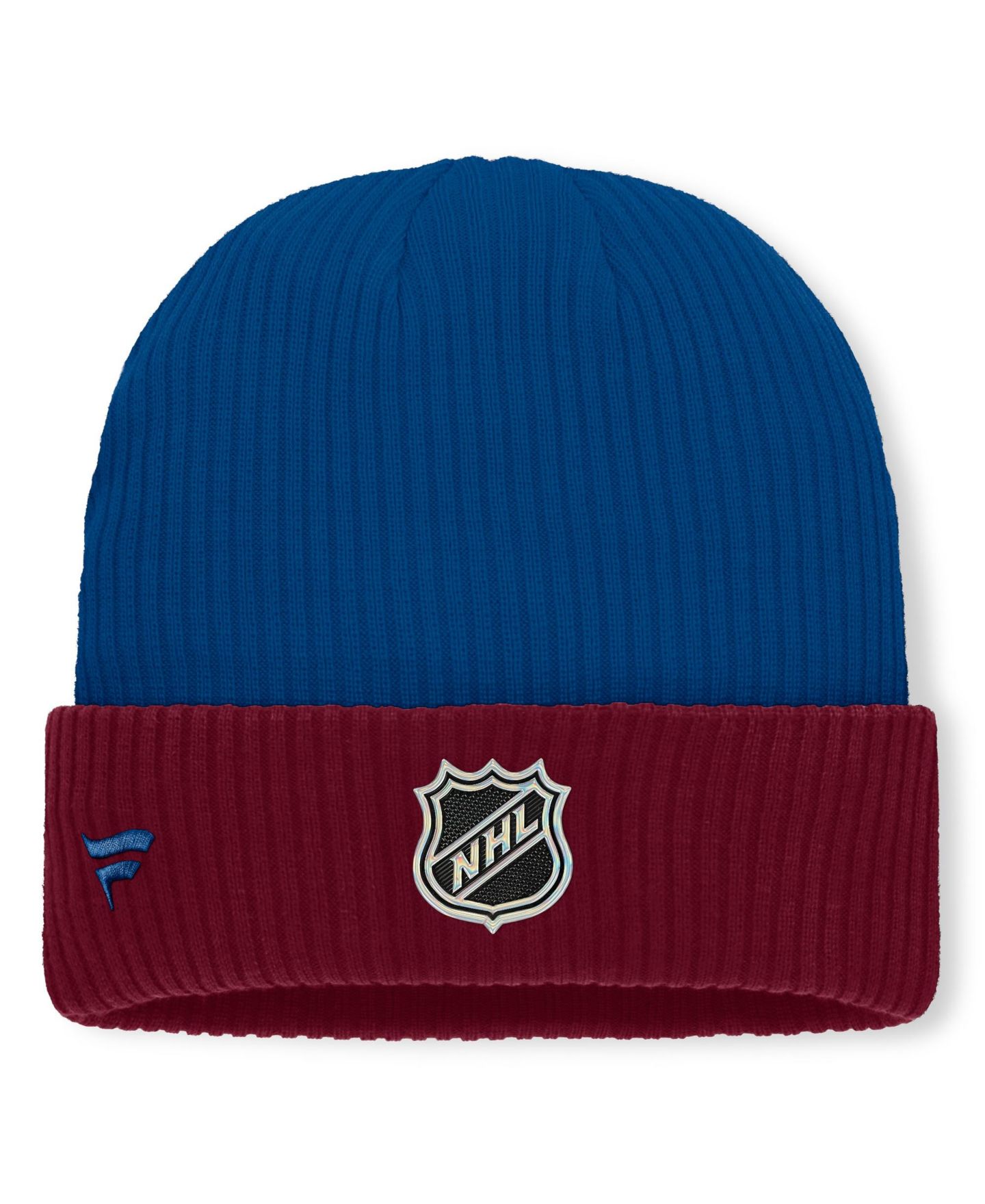 Мужская шапка Fanatics Blue Colorado Avalanche Authentic Pro Rink Cuffed Knit Hat — фото 2