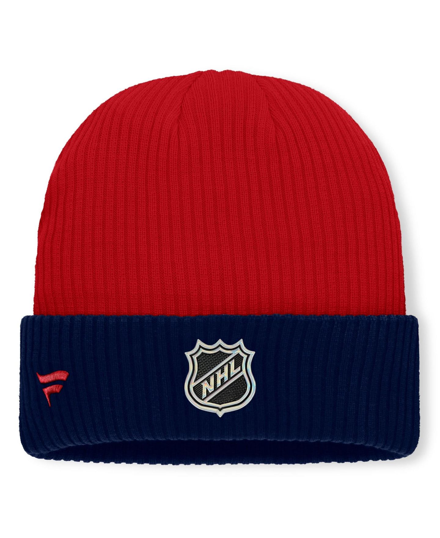 Мужская шапка Fanatics Red Florida Panthers Authentic Pro Rink Cuffed Knit Hat — фото 2