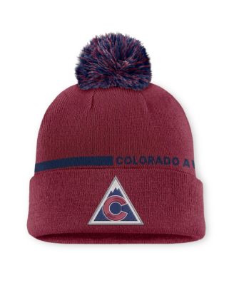 Men's Burgundy Colorado Avalanche Authentic Pro Alternate Cuffed Knit with Pom Hat