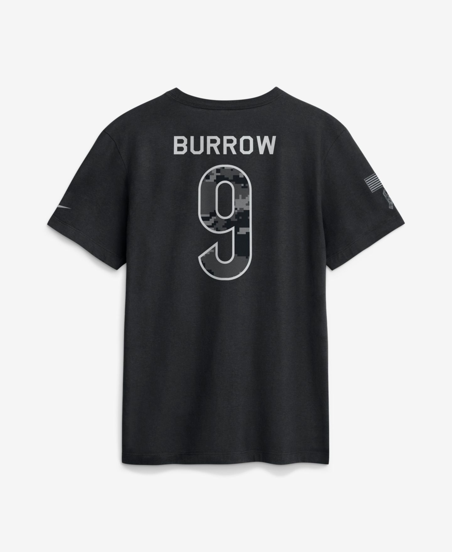 Мужская футболка Nike Joe Burrow Black Cincinnati Bengals 2026 Salute to Service Name & Number — фото 3