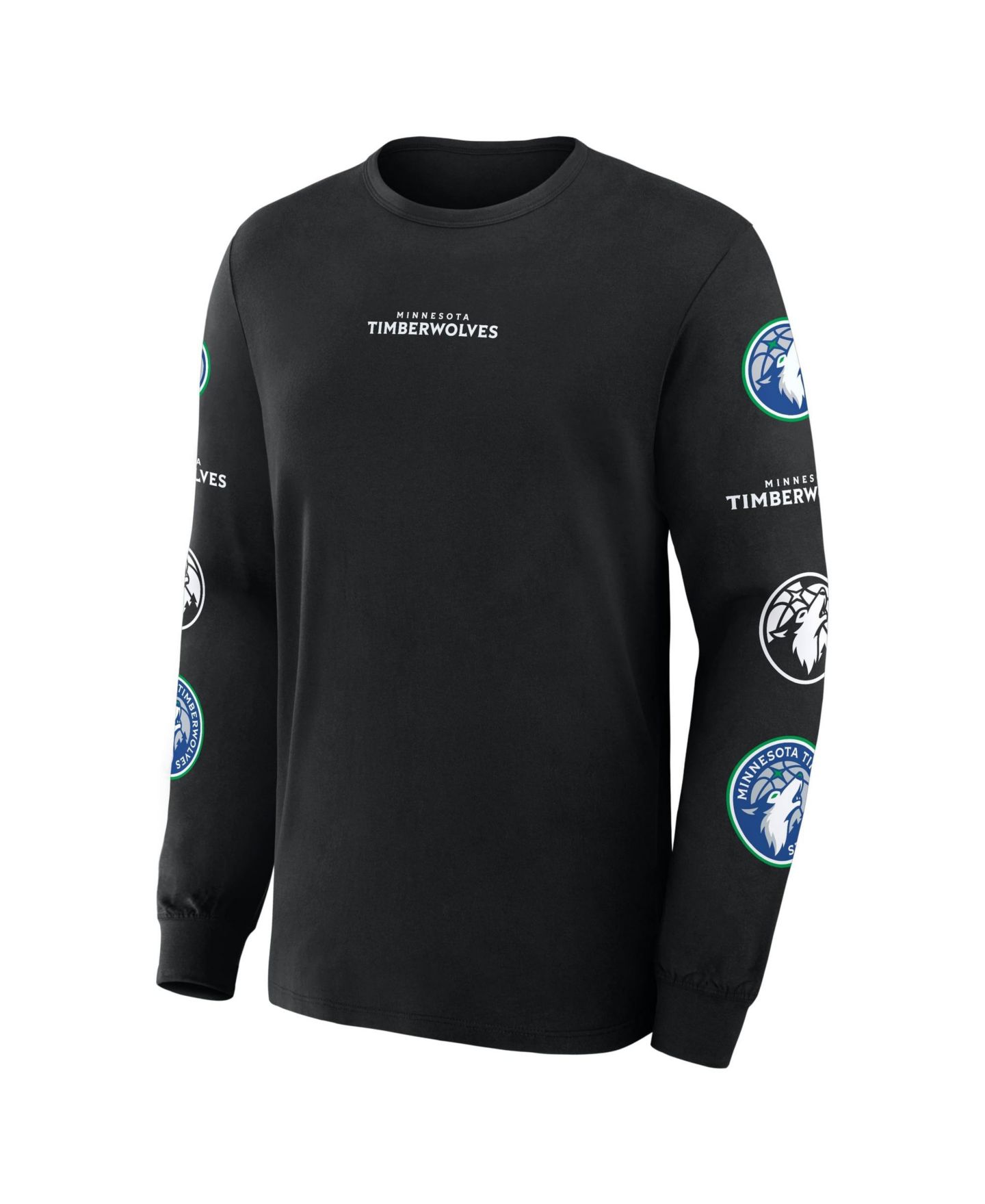 Мужская футболка Fanatics Black Minnesota Timberwolves Jump Higher Legacy Long Sleeve — фото 3