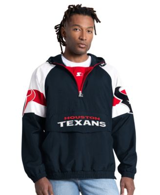 Men's Navy Houston Texans Street Cut Half-Zip Jacket