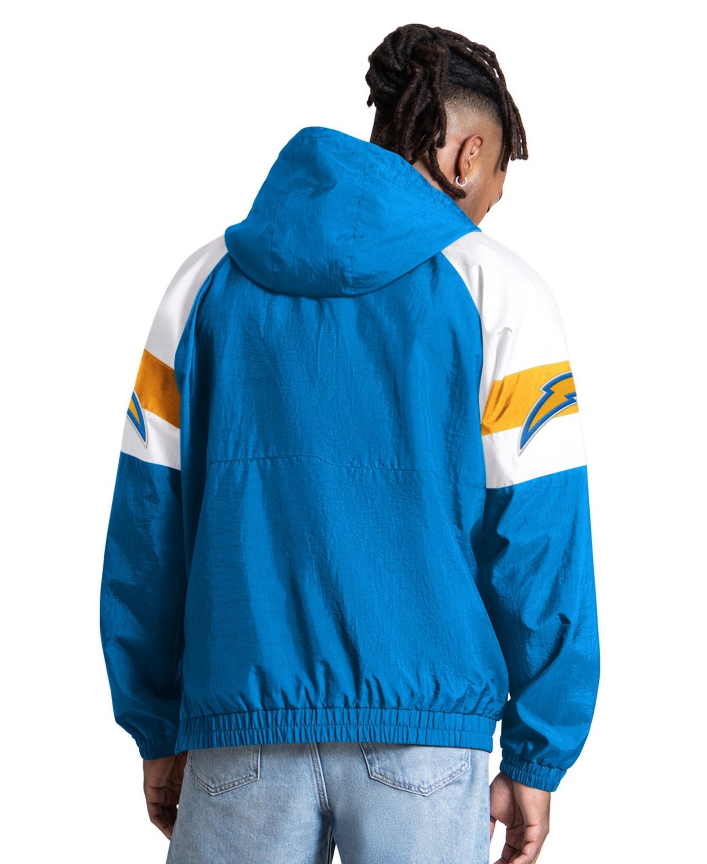 Мужская куртка Starter Powder Blue Los Angeles Chargers Street Cut Half-Zip — фото 2