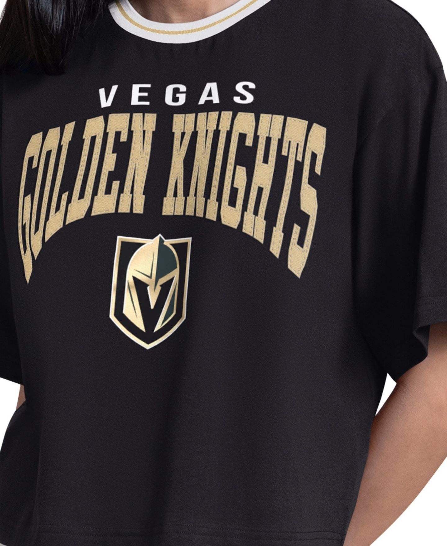 Женская футболка Starter Black Vegas Golden Knights Ace Cropped — фото 3