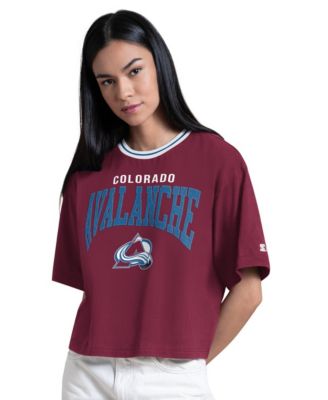 Women's Burgundy Colorado Avalanche Ace Cropped T-Shirt