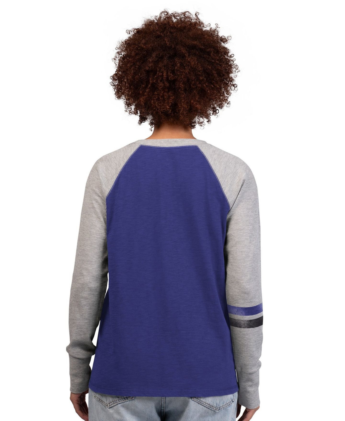 Женская футболка Starter Purple/Gray Baltimore Ravens Waffle-Knit Raglan Long Sleeve — фото 2