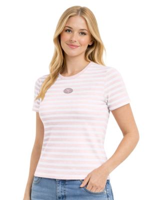 Women's Pastel Pink San Francisco 49ers Pastels Striped T-Shirt