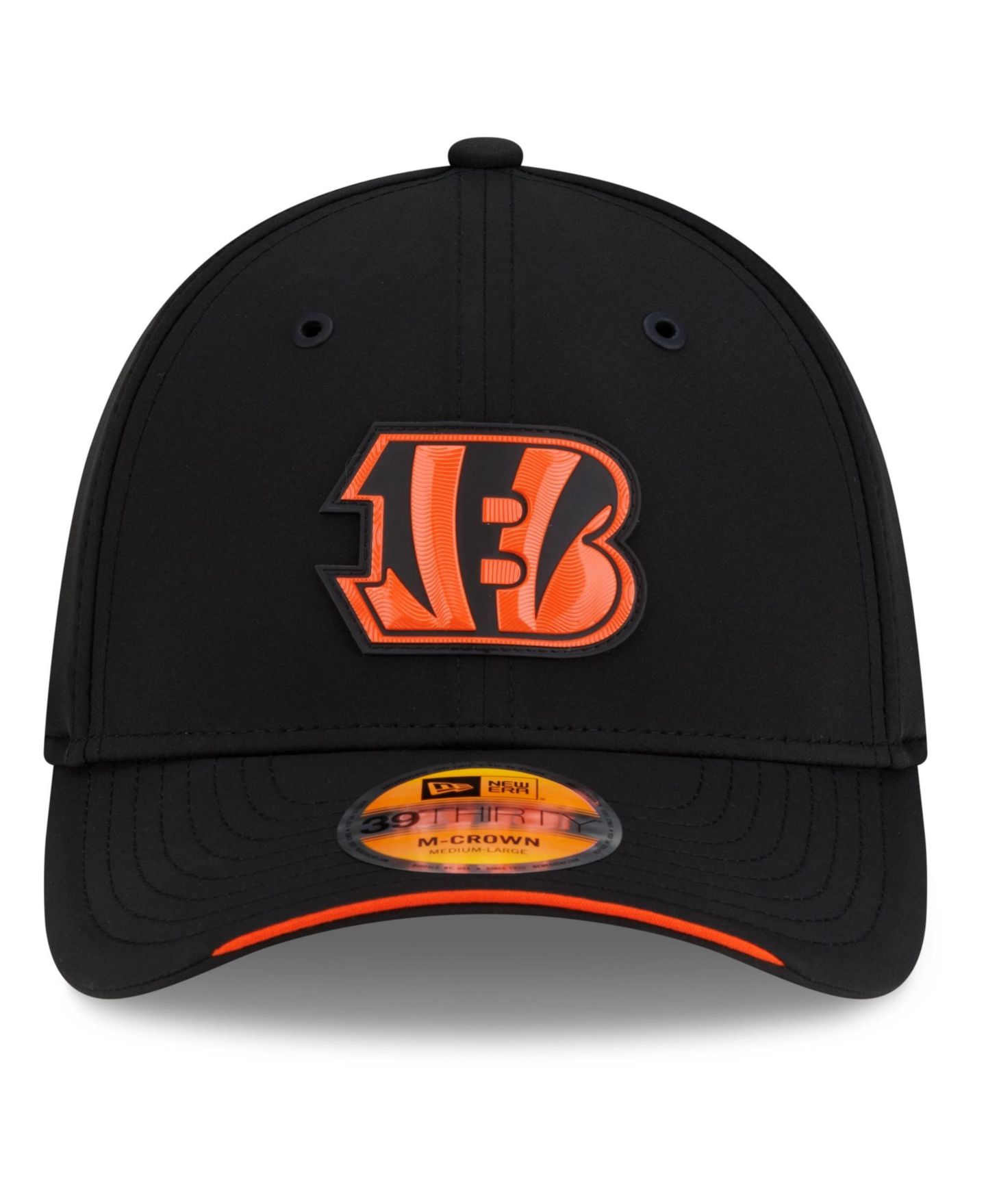 Мужская кепка New Era Black Cincinnati Bengals 2026 Sideline 39THIRTY M-Crown Flex Hat — фото 2