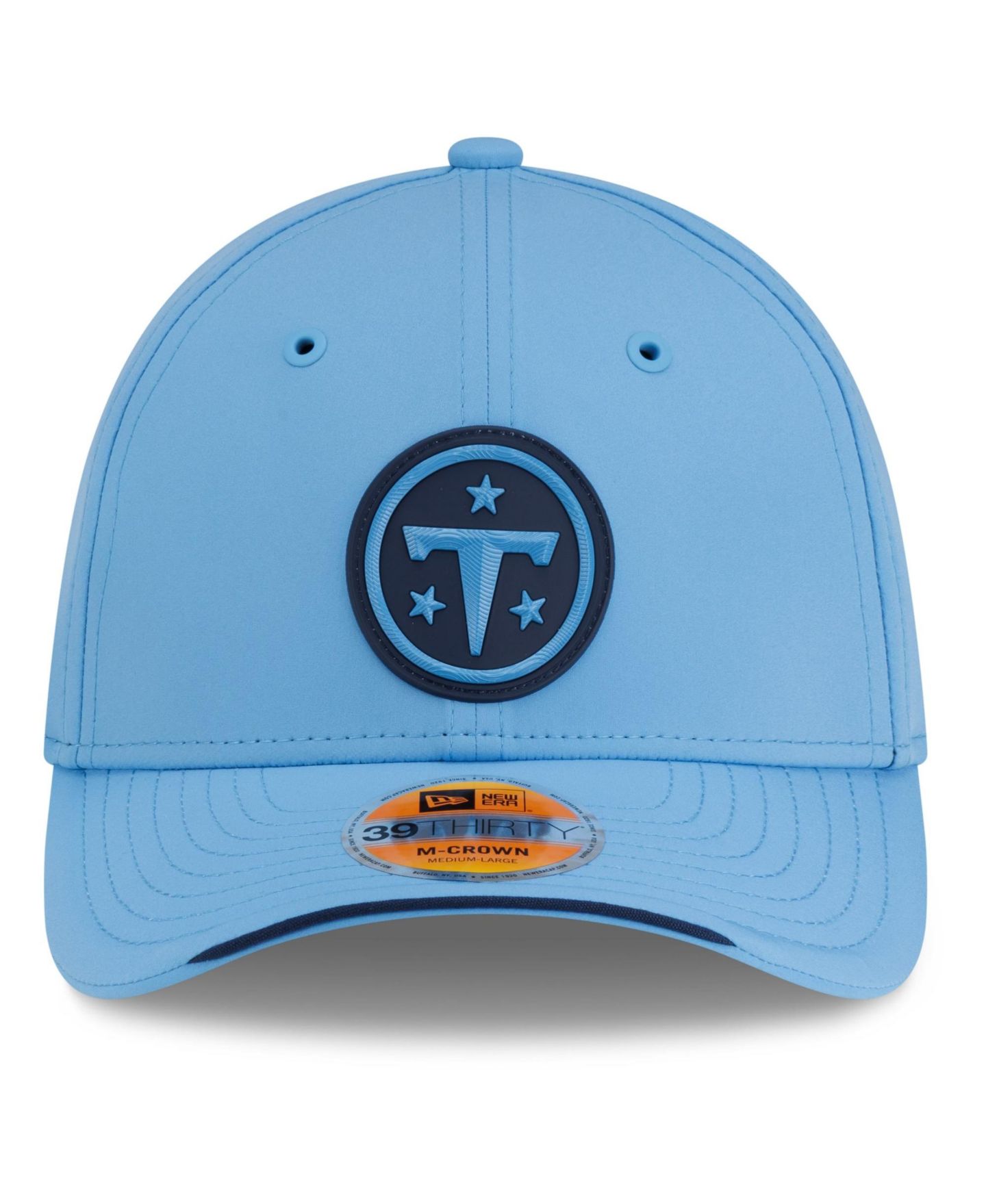 Мужская кепка New Era Light Blue Tennessee Titans 2026 Sideline 39THIRTY M-Crown Flex Hat — фото 2