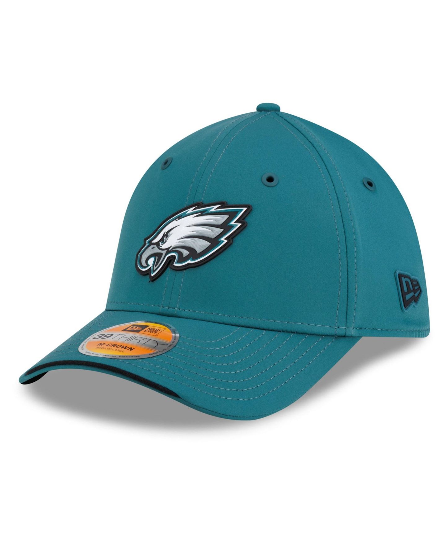 Мужская кепка New Era Midnight Green Philadelphia Eagles 2026 Sideline 39THIRTY M-Crown Flex Hat — фото 1
