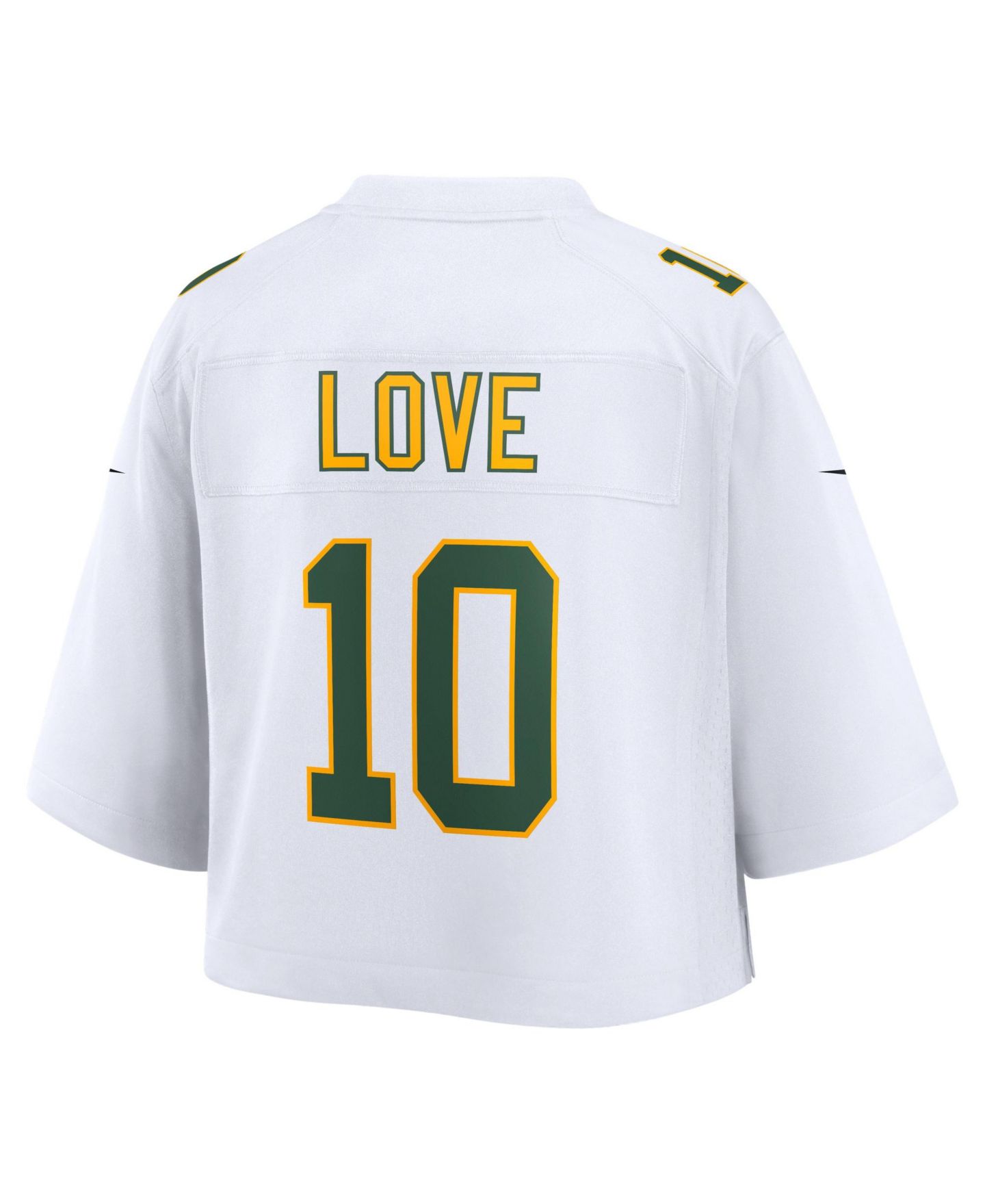 Женский топ Nike Jordan Love White Green Bay Packers Cropped Fashion Game Jersey — фото 3