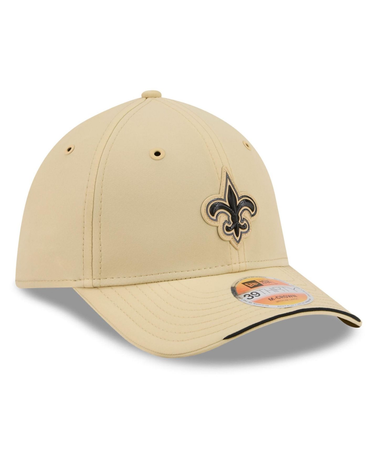 Мужская кепка New Era Gold New Orleans Saints 2026 Sideline 39THIRTY M-Crown Flex Hat — фото 3
