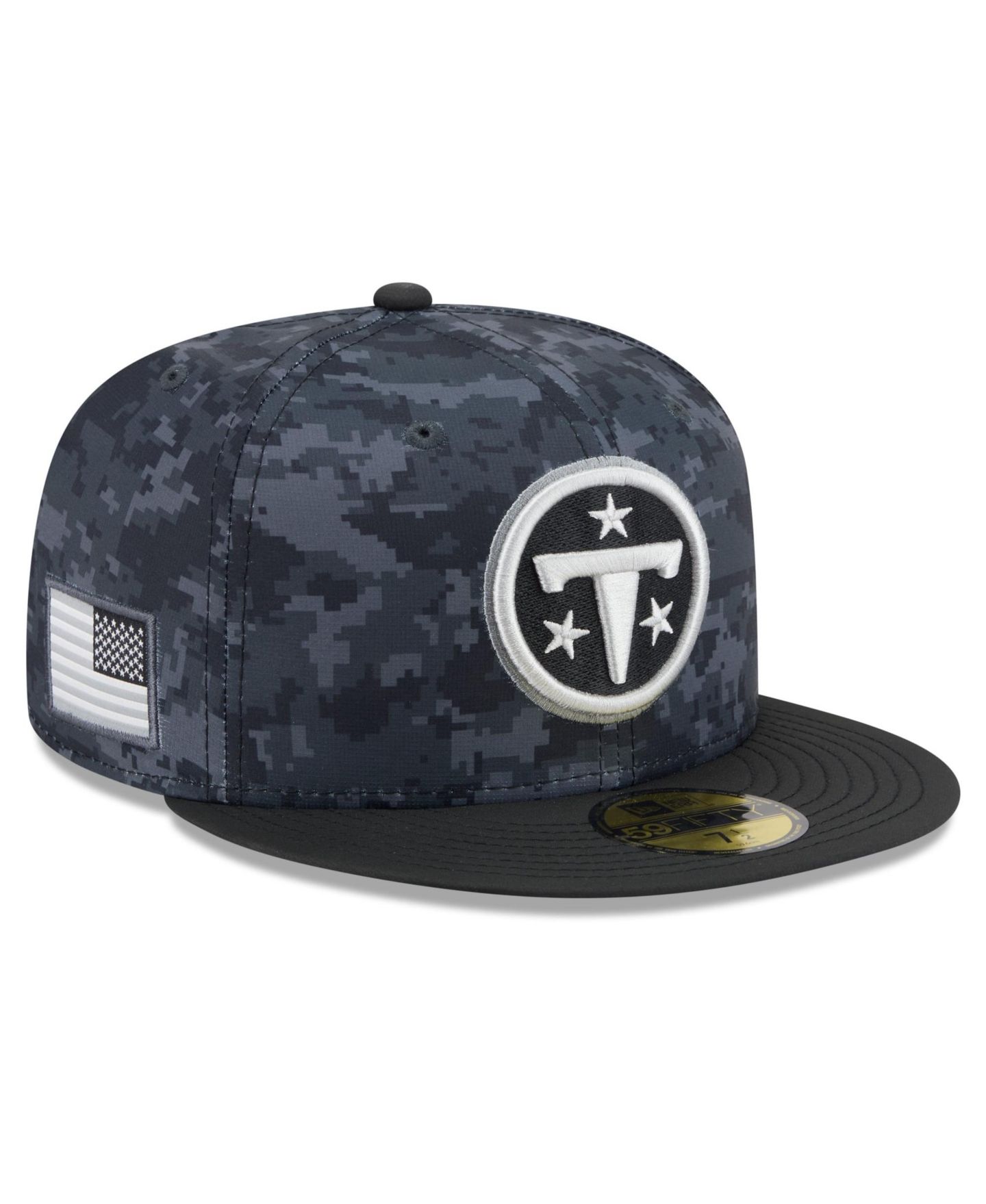 Мужская кепка New Era Black Tennessee Titans 2026 Salute To Service 59FIFTY Fitted Hat — фото 1