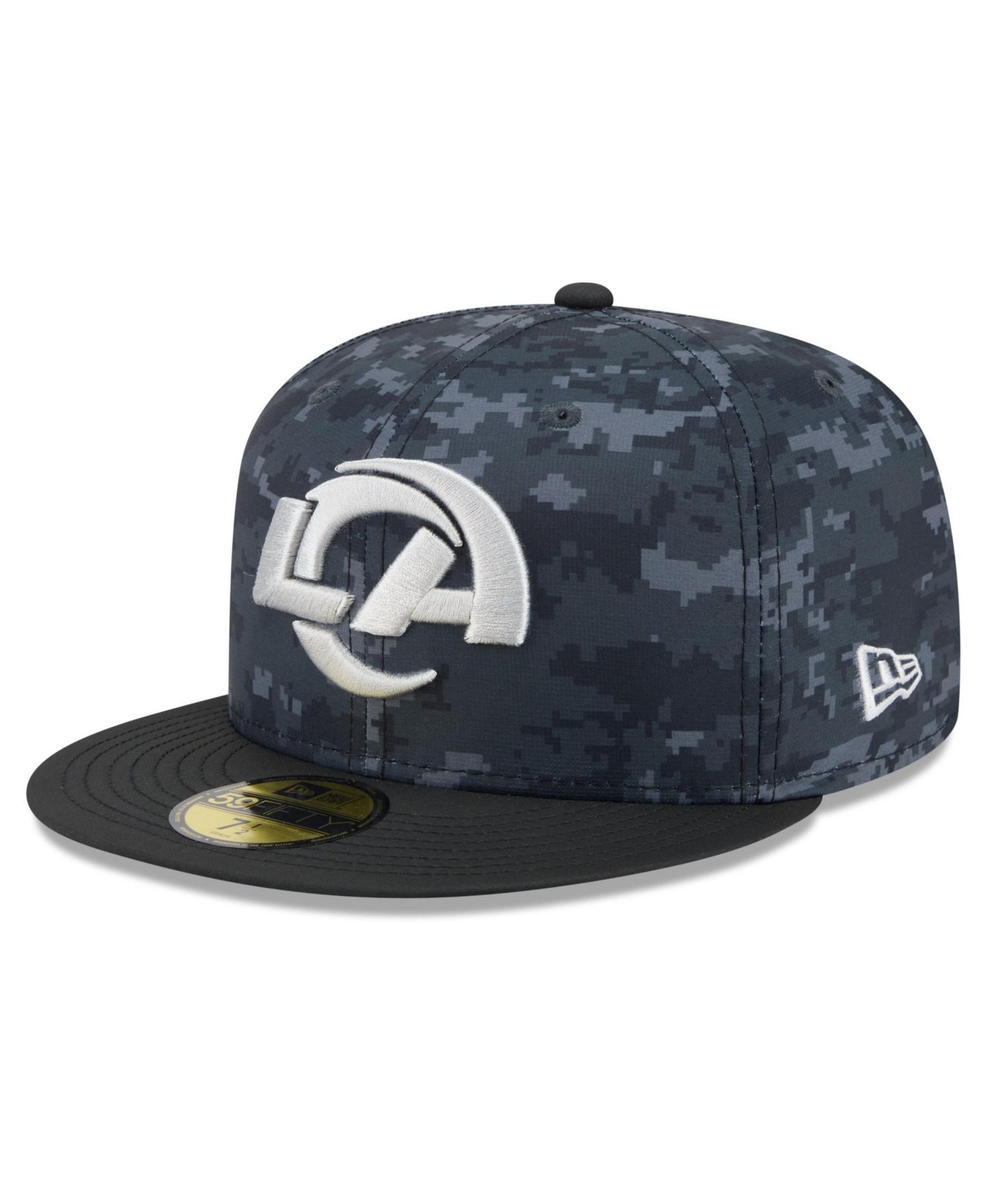 Мужская кепка New Era Black Los Angeles Rams 2026 Salute To Service 59FIFTY Fitted Hat — фото 3