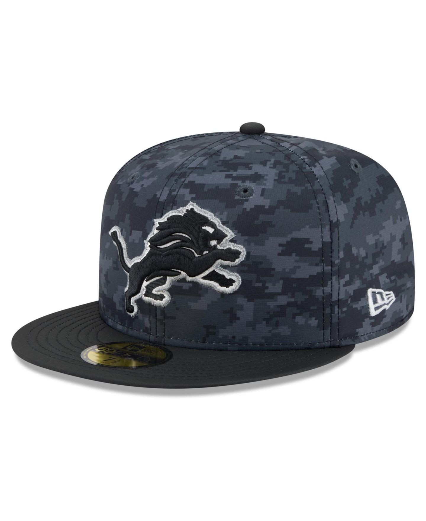 Мужская кепка New Era Black Detroit Lions 2026 Salute To Service 59FIFTY Fitted Hat — фото 3