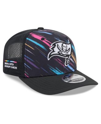 Big Boys' and Girls' Black Tampa Bay Buccaneers 2026 NFL Crucial Catch 9SEVENTY Adjustable Trucker Hat