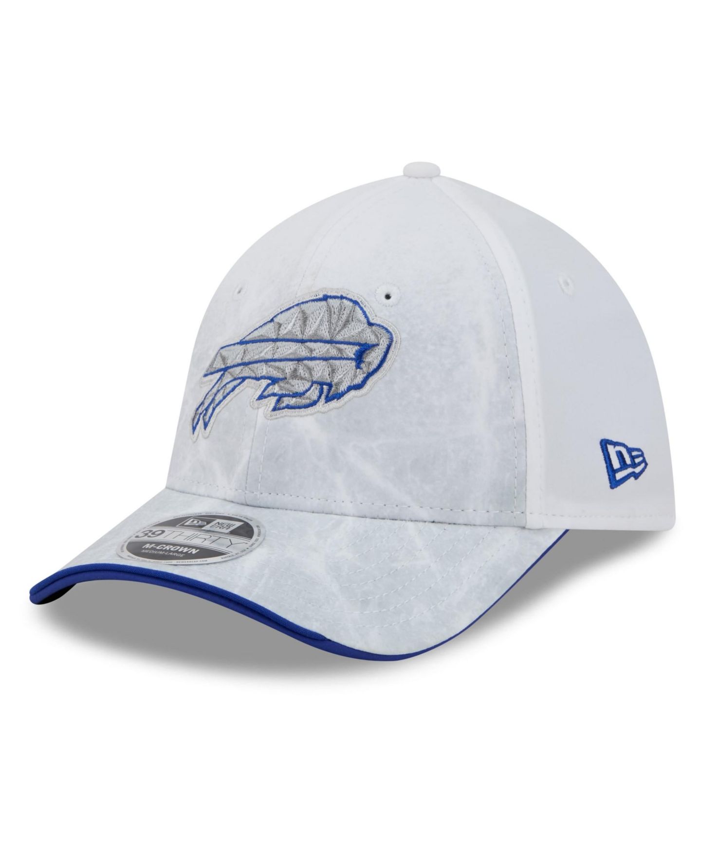 Мужской головной убор New Era White Buffalo Bills Rivalries Collection 39THIRTY M-Crown Stretch Hat — фото 3