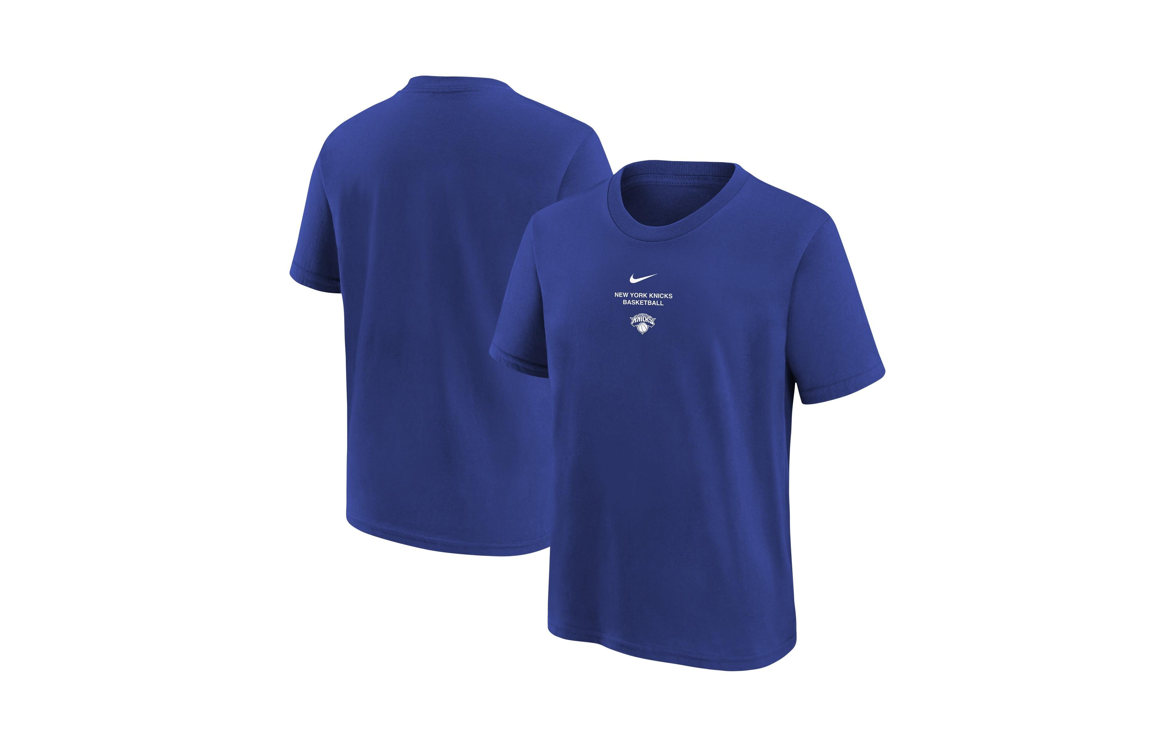 Nike Big Boys' and Girls' Blue New York Knicks 2026 Standard Issue Practice T-Shirt