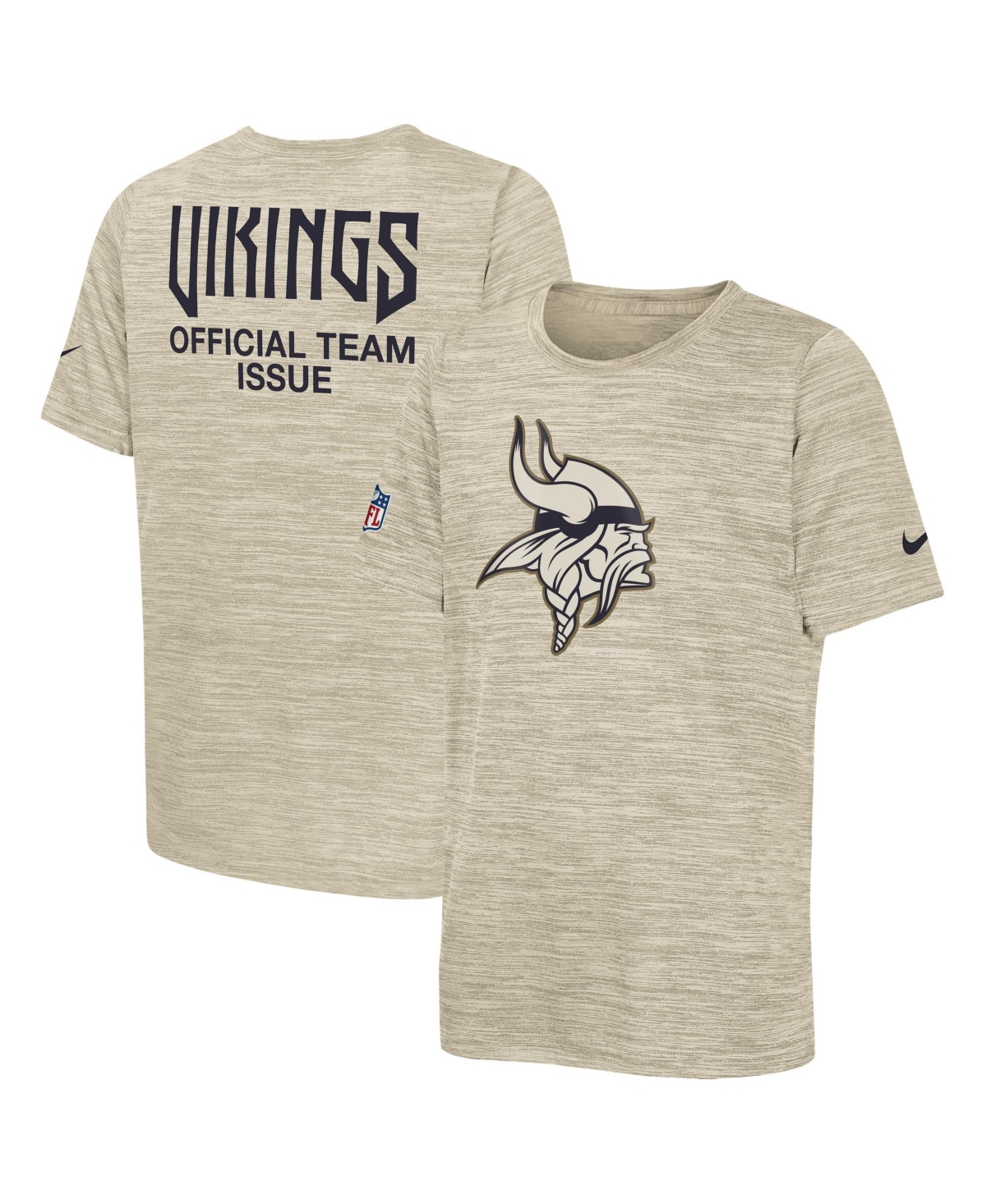 Nike Big Boys' and Girls' Natural Minnesota Vikings 2026 Rivalries Collection Sideline Velocity T-Shirt
