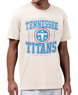 Men's Cream Tennessee Titans Distressed Field T-Shirt