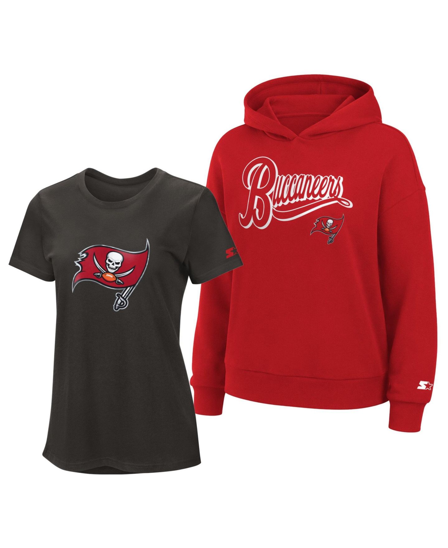 Женские худи Starter Pewter/Red Tampa Bay Buccaneers T-Shirt Combo Pack — фото 1