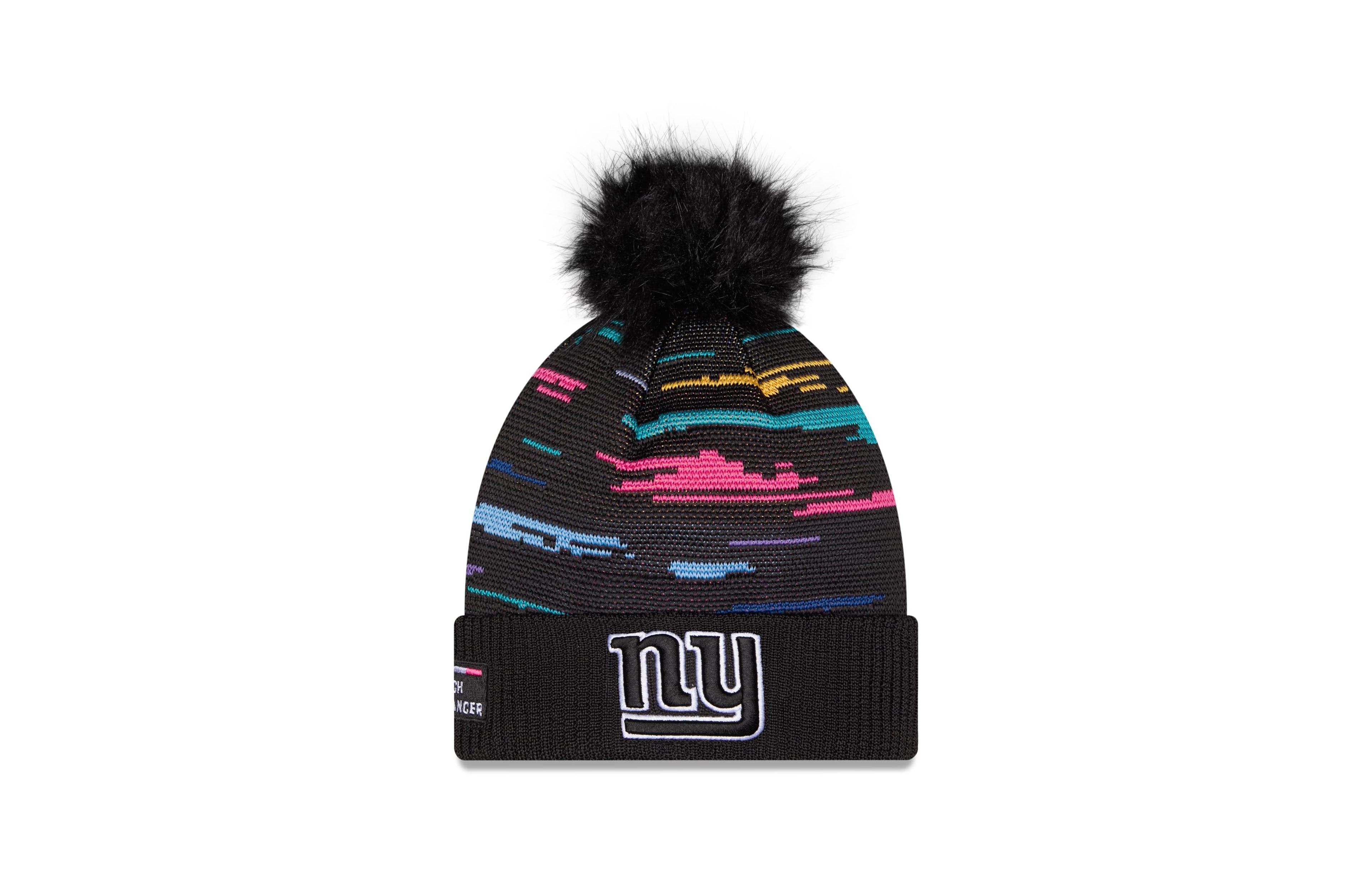New Era Women's Black New York Giants 2026 Nfl Crucial Catch Cuffed Knit with Pom Hat