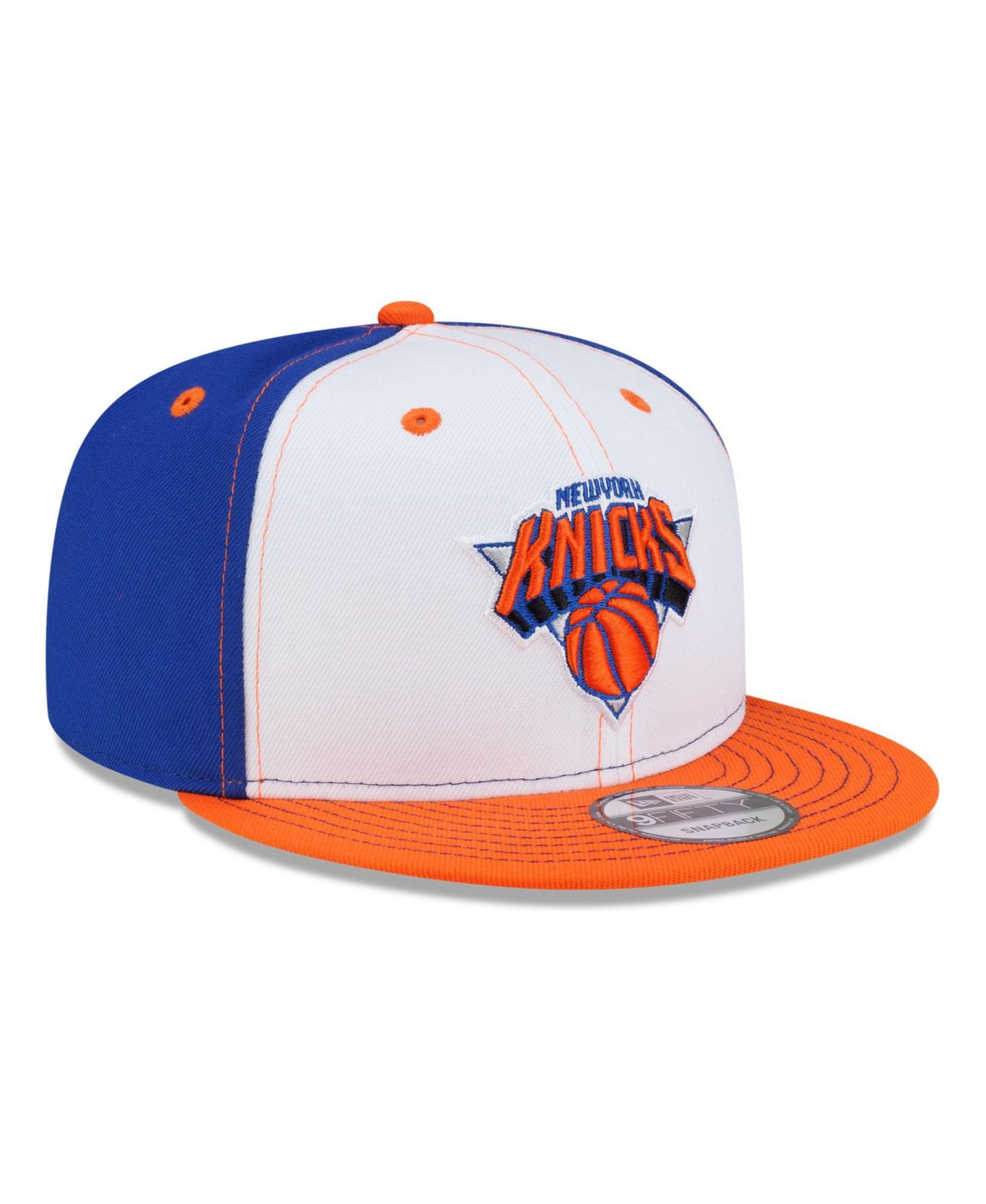 Мужская кепка New Era White/Orange New York Knicks Stitch 9FIFTY Snapback Hat — фото 3