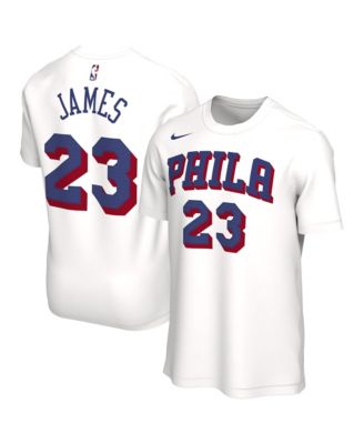 Men's and Women's LeBron James White Philadelphia 76ers Association Edition Name & Number T-Shirt