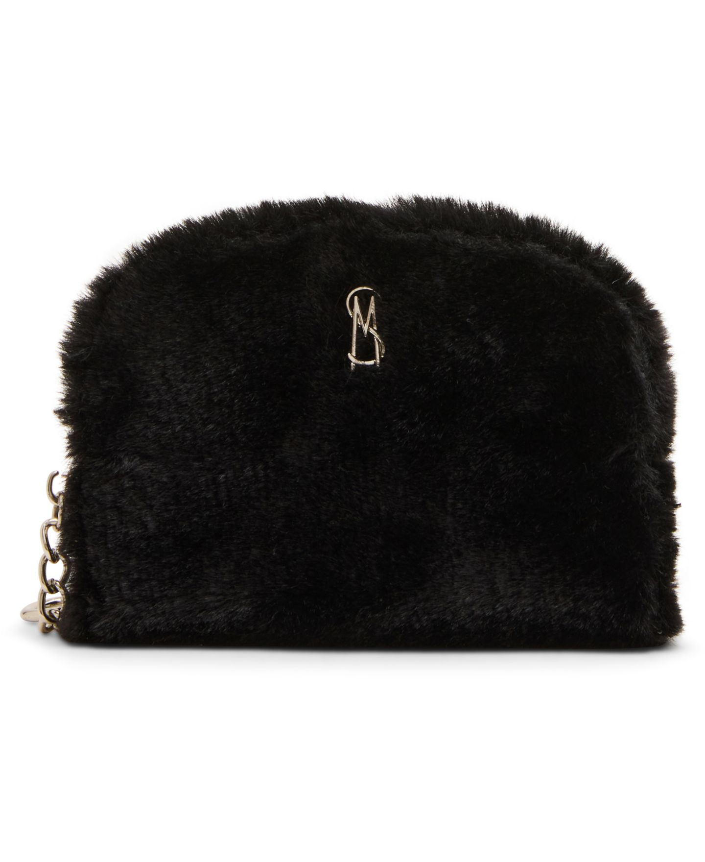 Женские кошельки Steve Madden Jadez Faux Fur Zipper Coin Purse, цвет: Чёрный искусственный мех — фото 6
