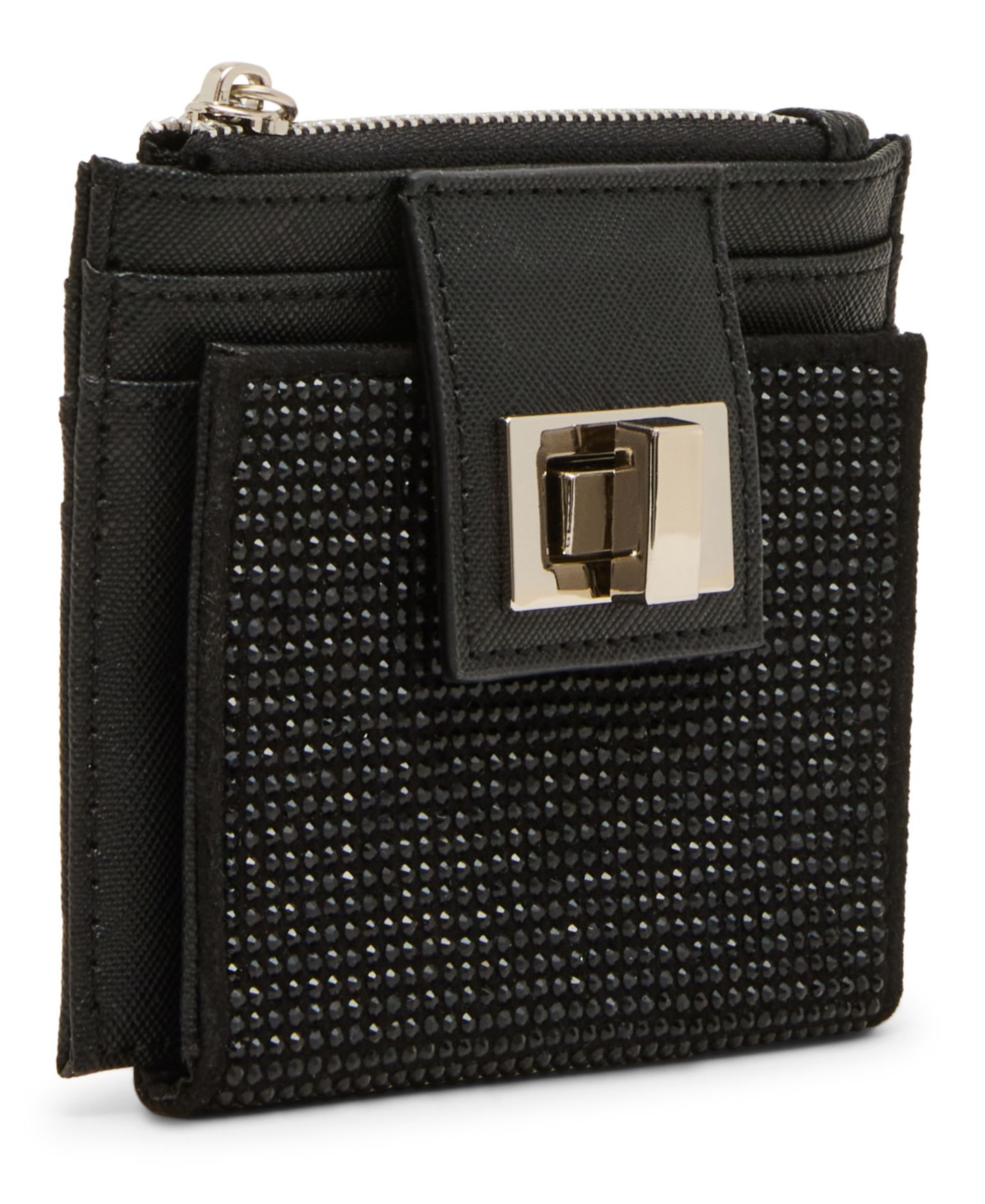 Женский кошелёк Steve Madden Blynda-G Mini Rhinestone Card Case, цвет: Чёрный — фото 3