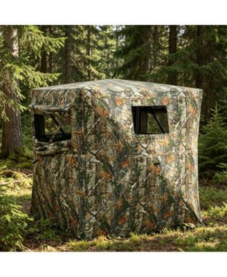 Hunting Tent, Camouflage, Fiberglass, 150D Oxford Cloth Construction, Features 270 see-through mesh, helps you spot