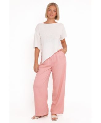 Women's Dean High-Rise Wide-Leg Pleated Linen-Blend Pants