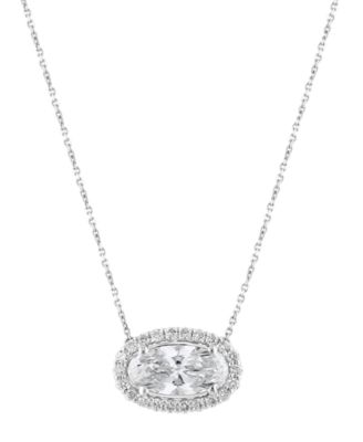 Certified Lab-Grown Diamond Oval Halo Pendant Necklace (2-3/8 ct. t.w.) in 14k White Gold
