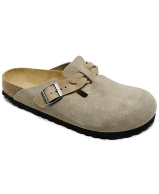 Women's Boston Braid Suede Leather Soft-Footbed Clogs from Finish Line