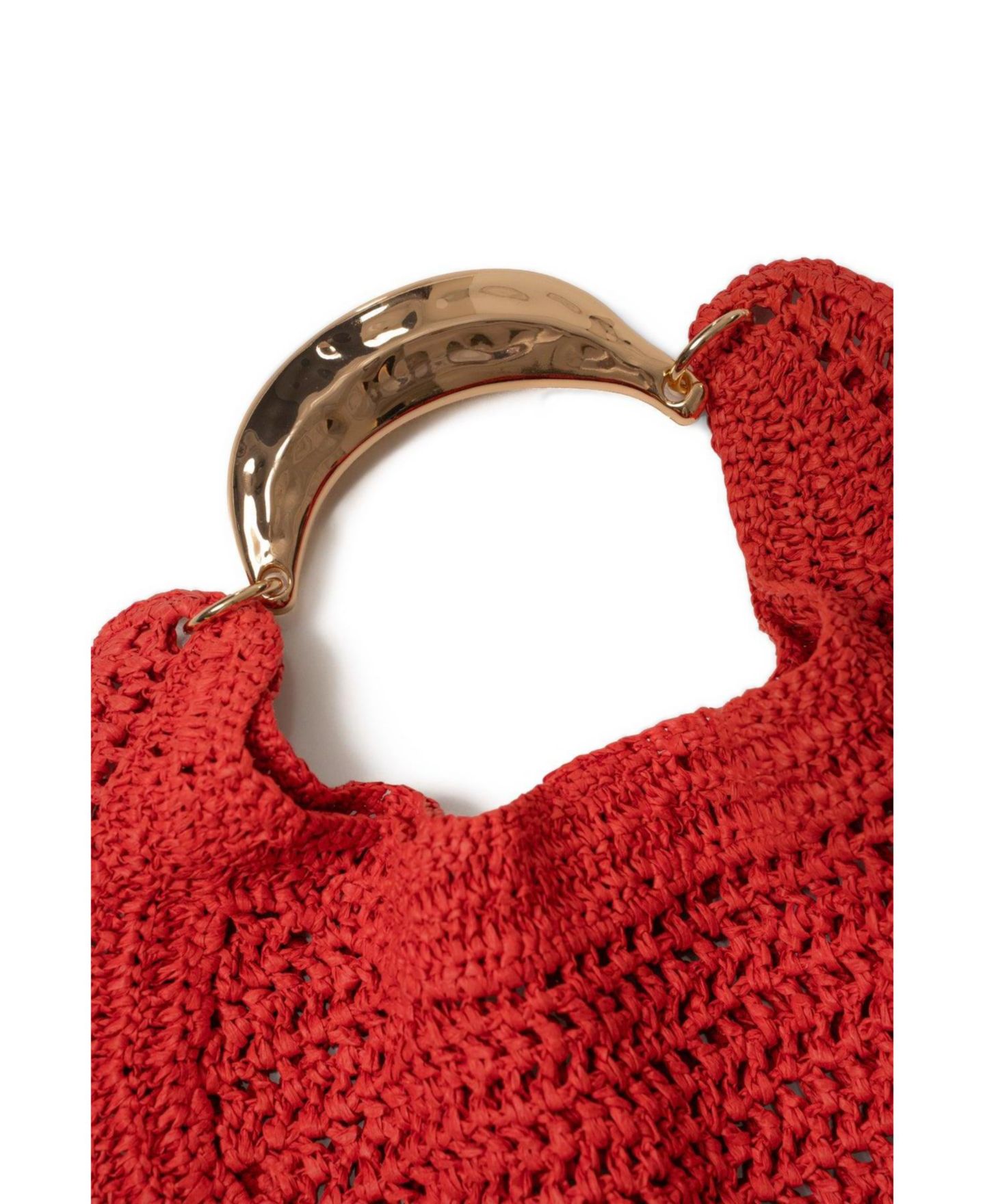 Женская сумка JLUXLABEL Seaside Crescent-Shaped Woven Tote, цвет: Красный — фото 2