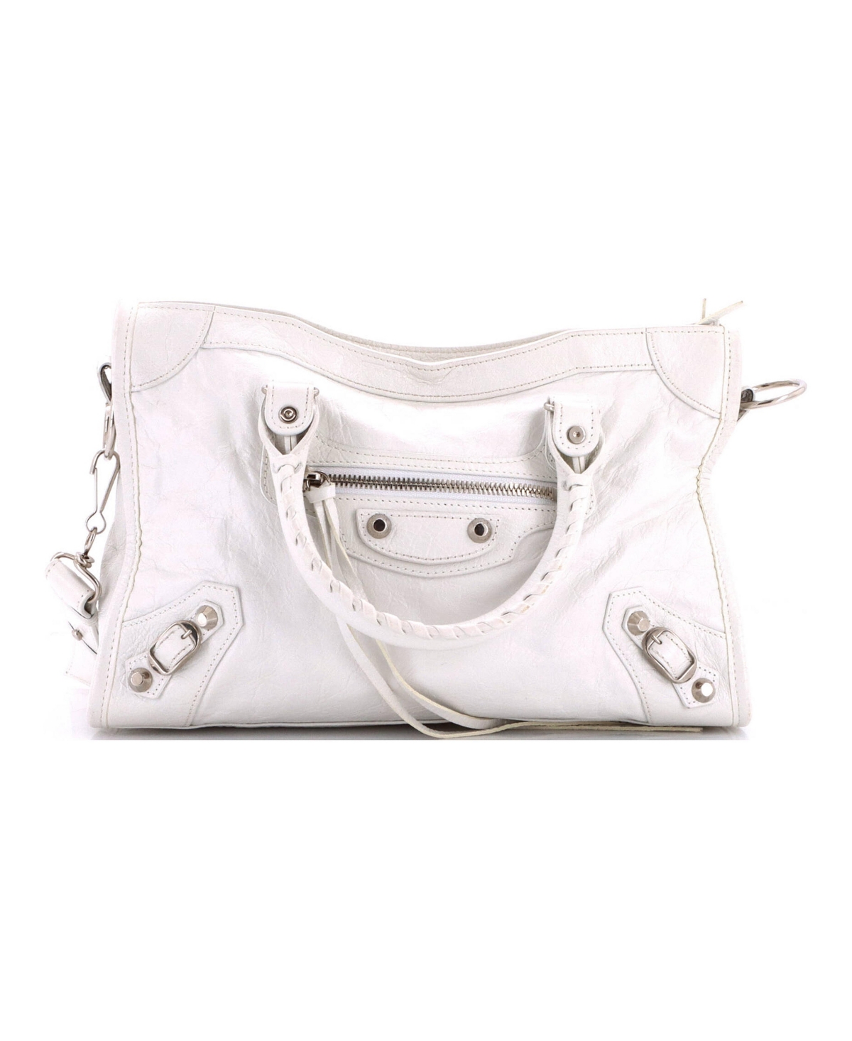 Pre-Owned Balenciaga Small Le City Bag Leather - White