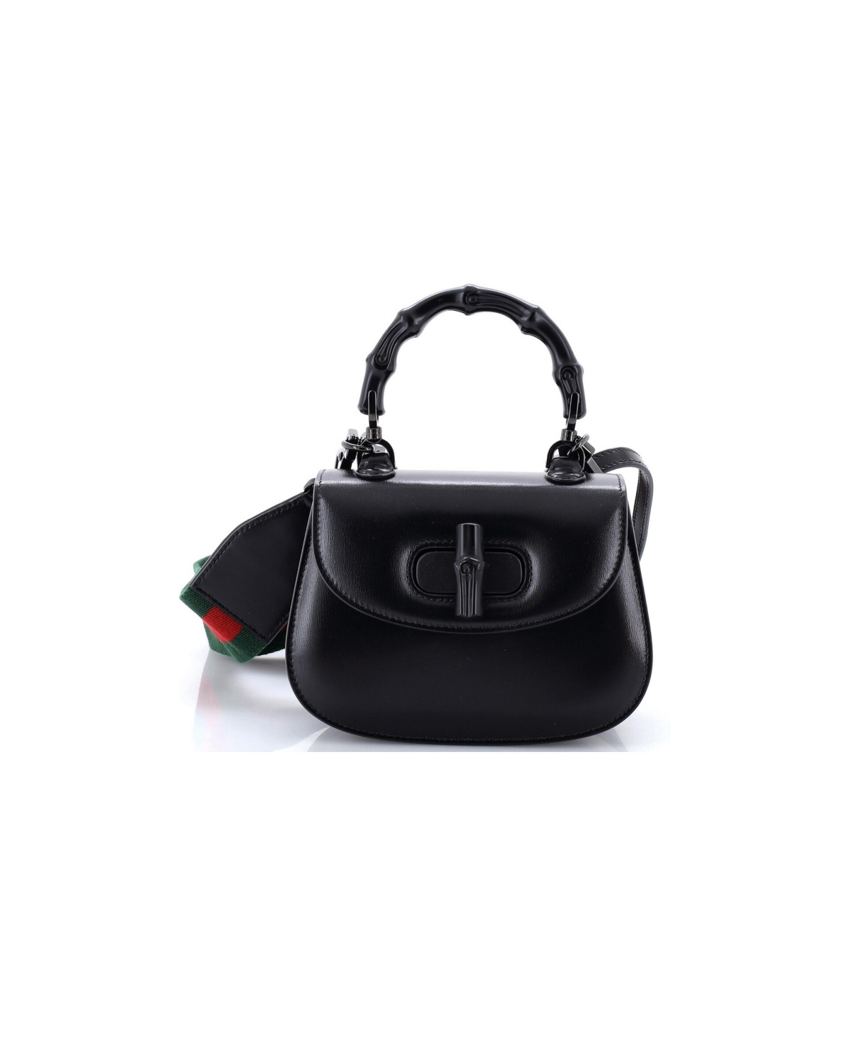 Pre-Owned Gucci Mini Bamboo 1947 Top Handle Bag Leather - Black