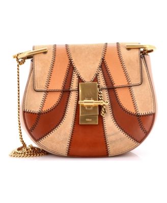 Small Drew Patchwork Crossbody Bag Leather and Suede