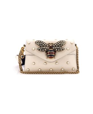 Mini Broadway Pearly Bee Shoulder Bag Embellished Leather