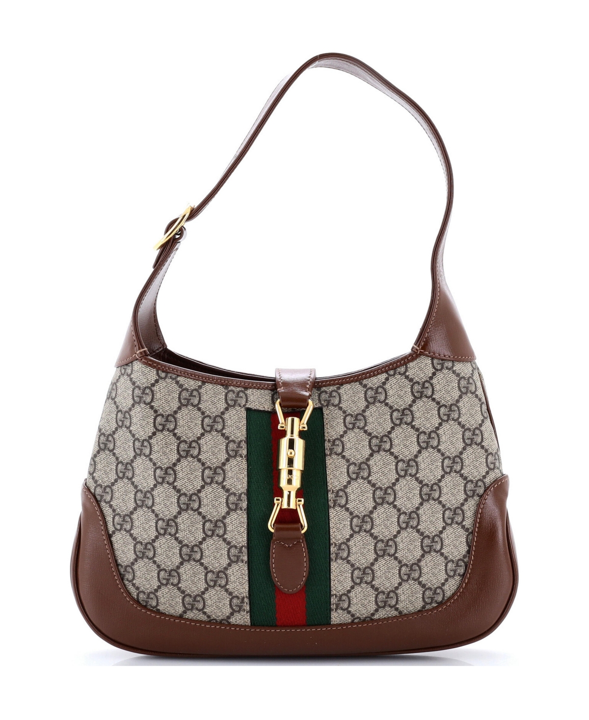 Pre-Owned Gucci Small Jackie 1961 Hobo Gg Coated Canvas - Brown