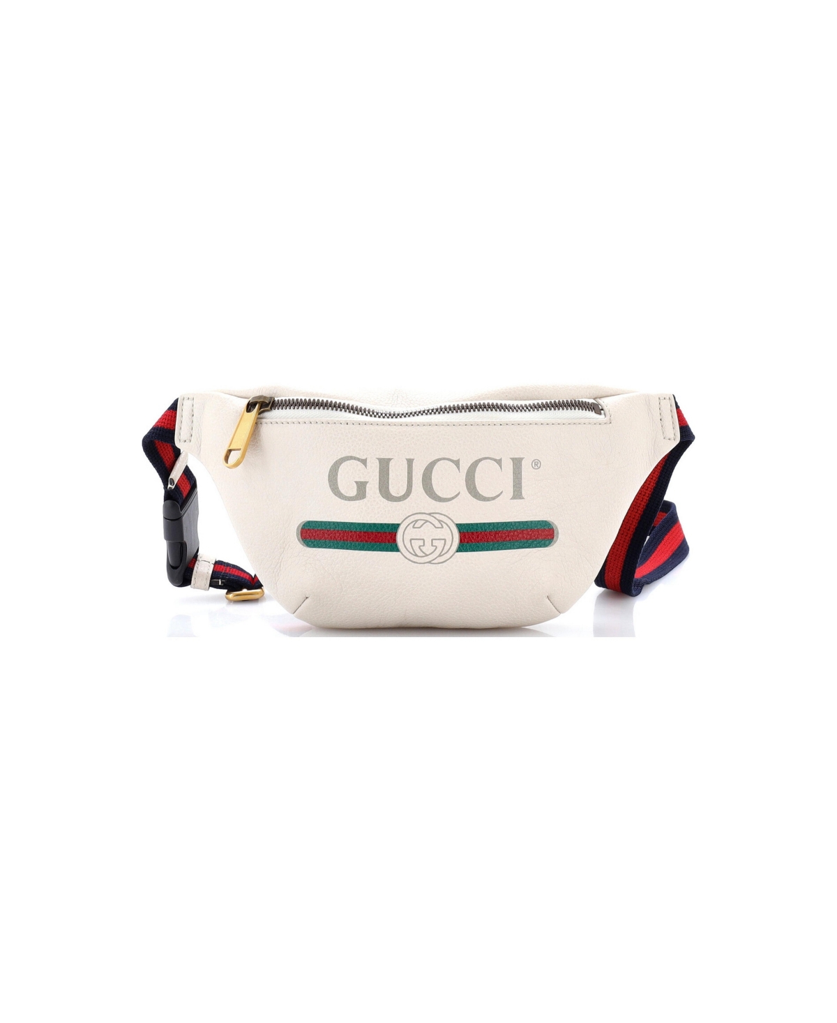 Pre-Owned Gucci Small Logo Belt Bag Printed Leather - White