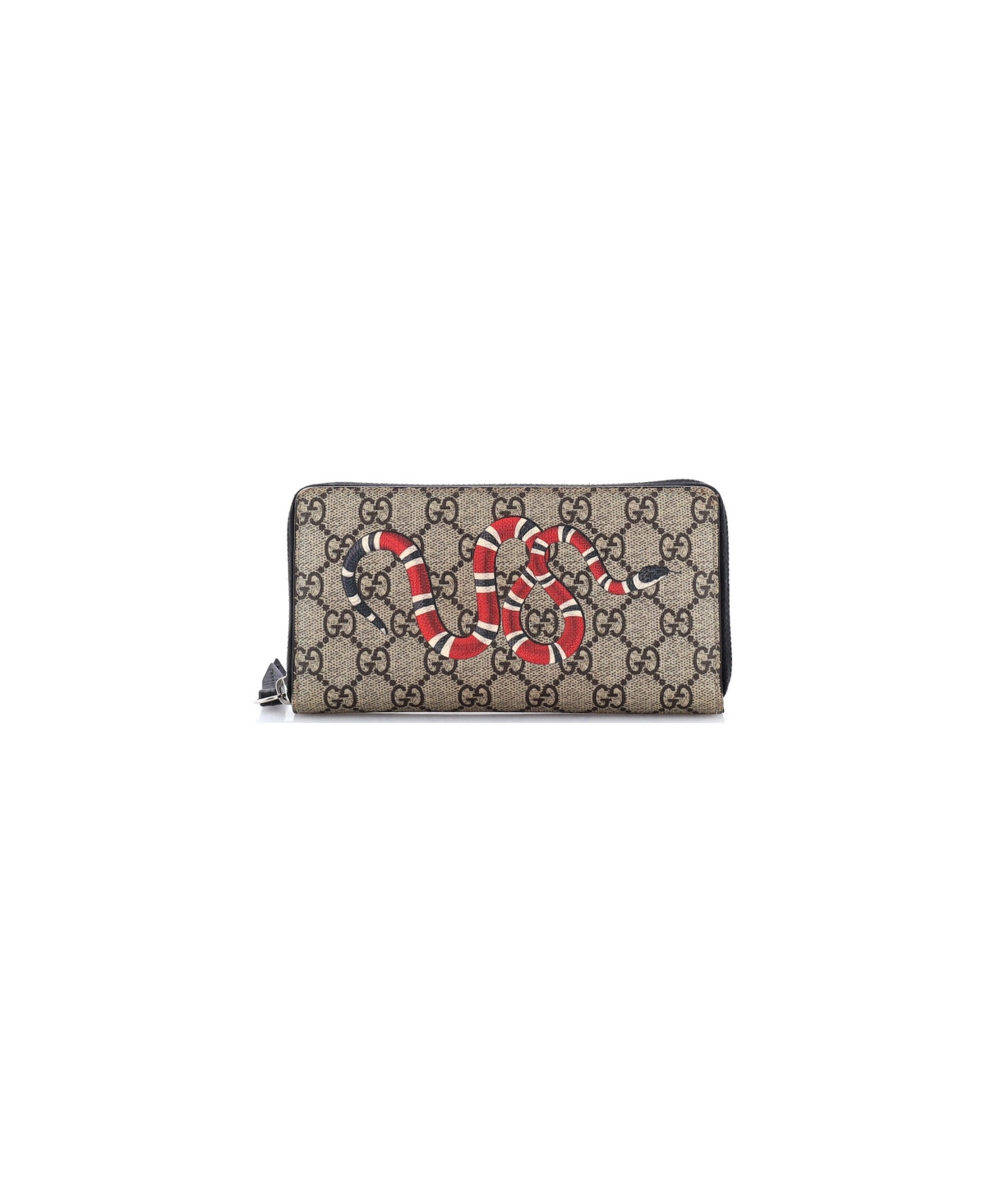 Pre-Owned Gucci Zip Around Wallet Printed Gg Coated Canvas - Brown