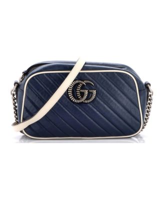 Small GG Marmont Shoulder Bag Diagonal Quilted Leather