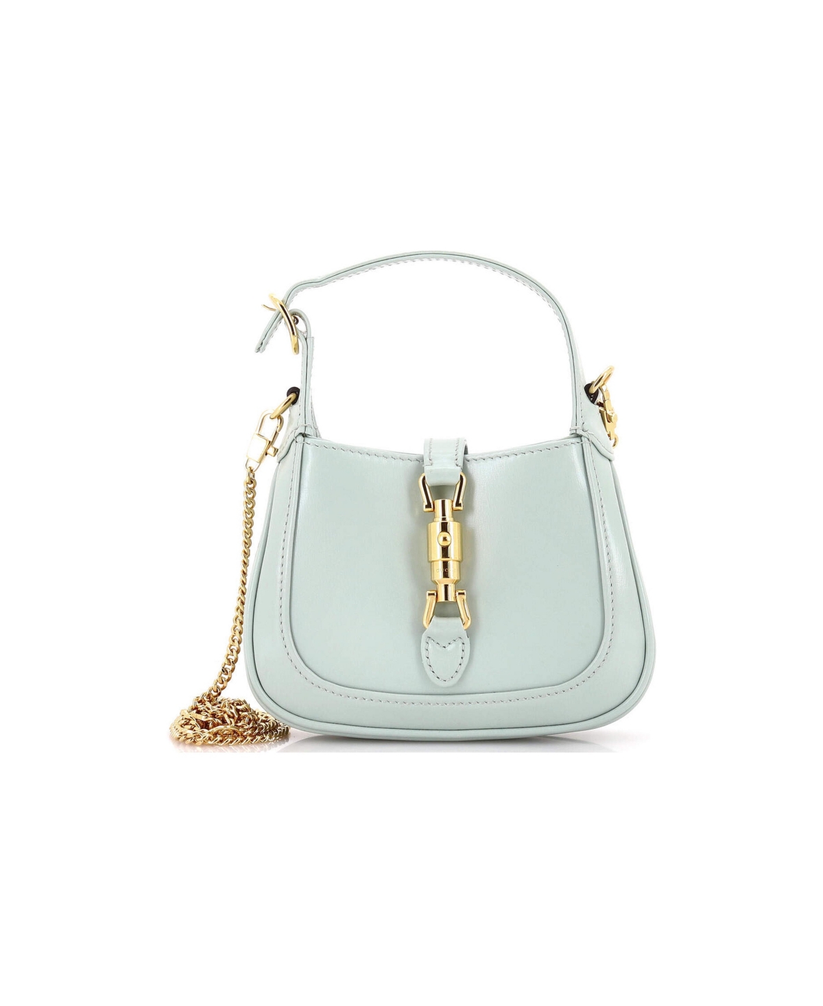 Pre-Owned Gucci Super Mini Jackie 1961 Chain Hobo Leather - Green