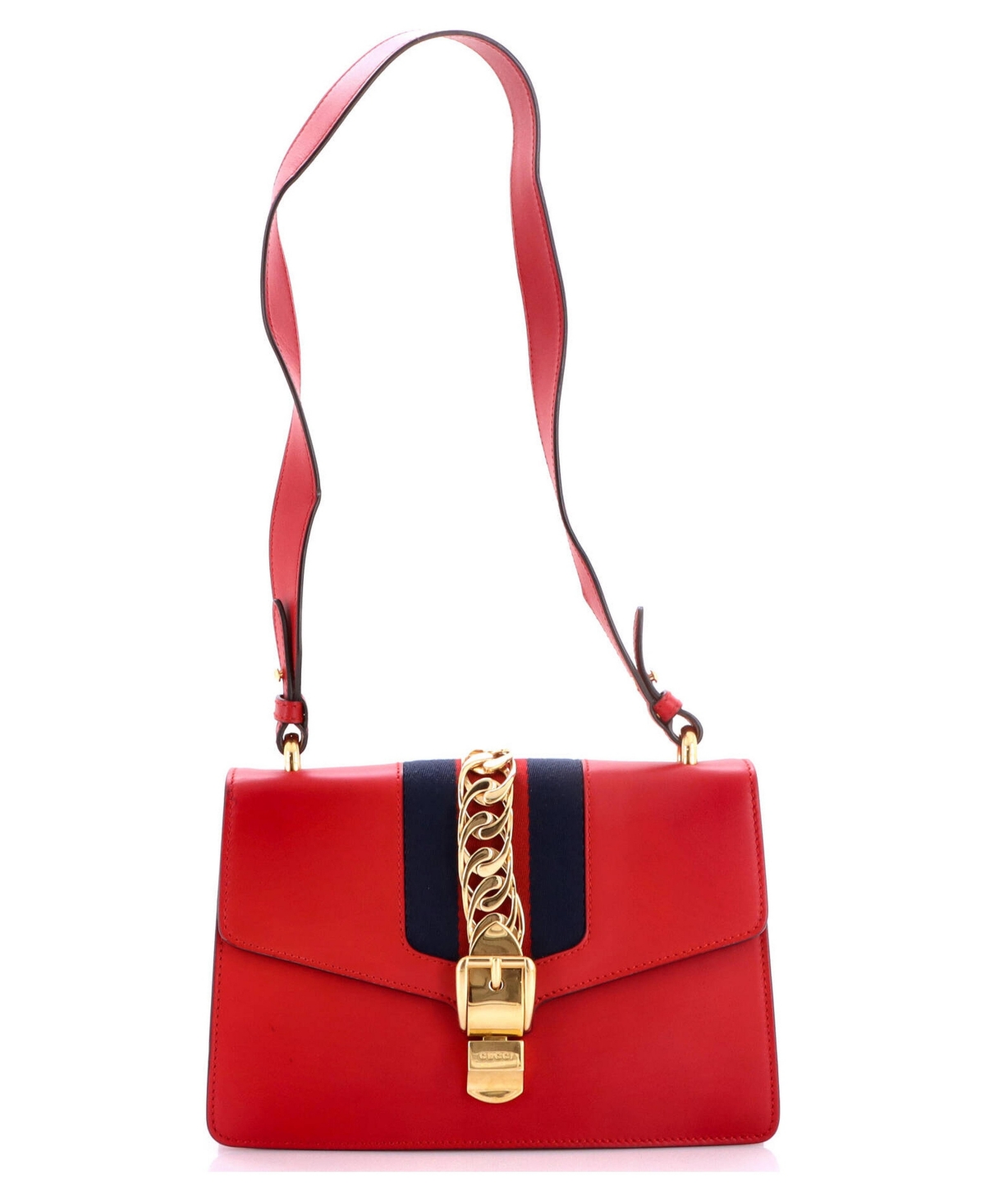 Pre-Owned Gucci Small Sylvie Shoulder Bag Leather - Red