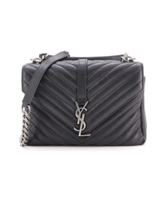 Medium Classic Monogram College Bag Matelasse Chevron Leather