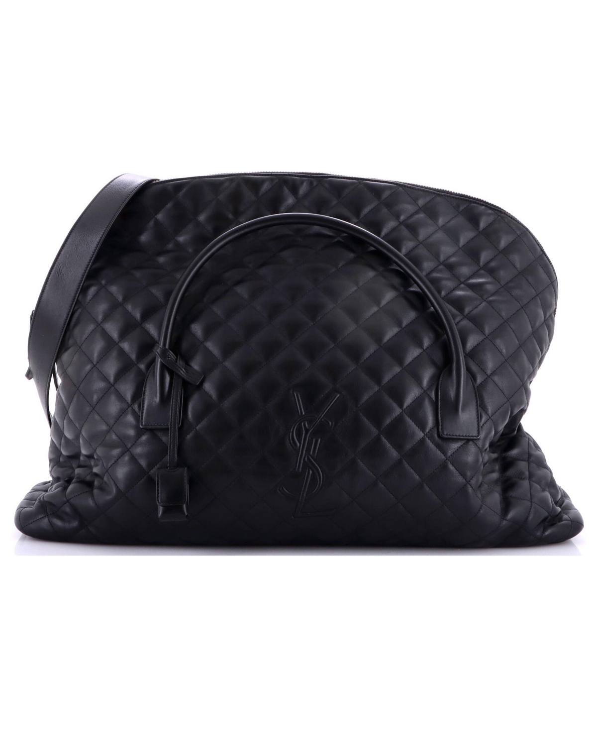 Pre-Owned Saint Laurent Es Giant Travel Bag Quilted Leather - Black